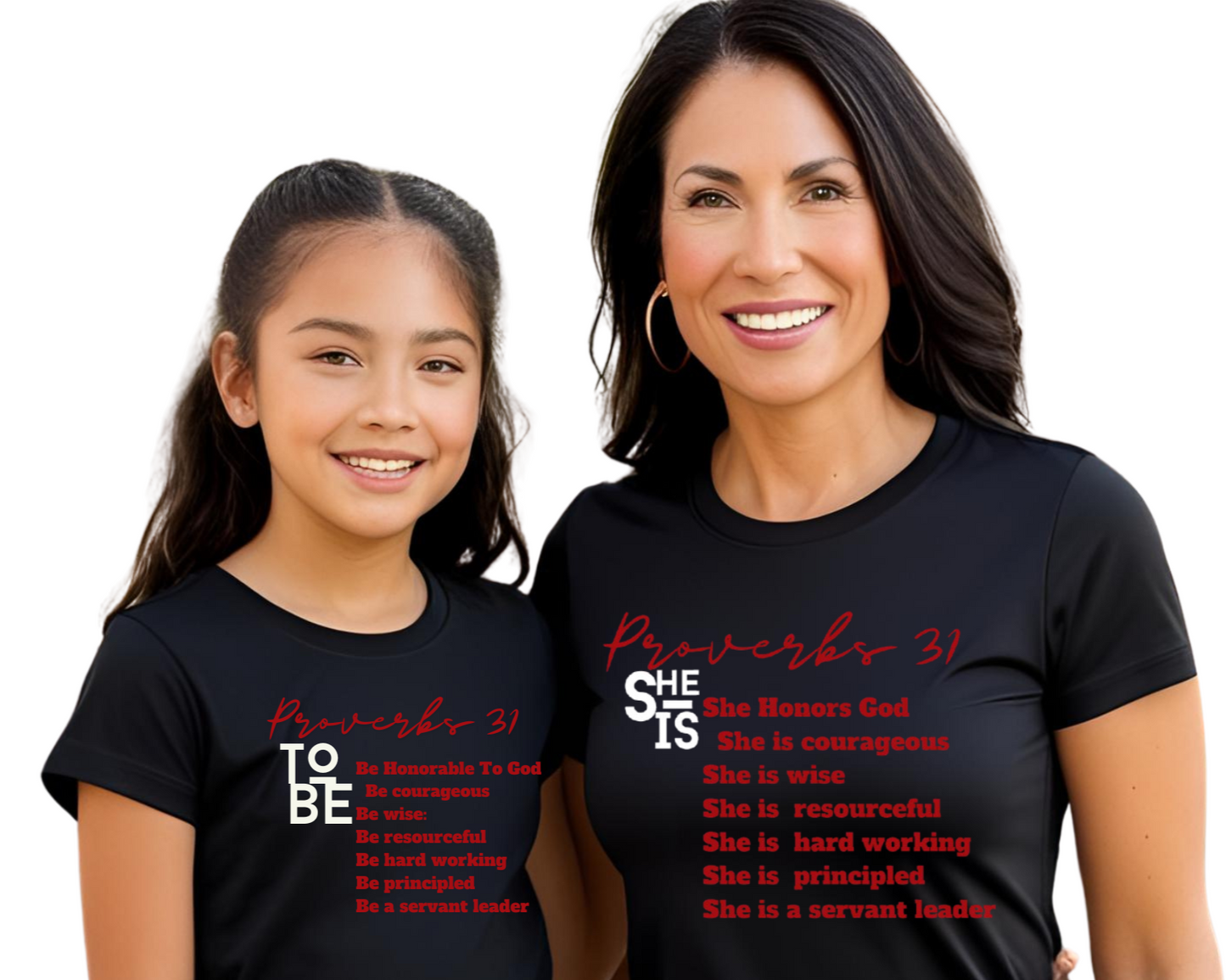 Family Short Sleeve Black Proverbs 31 T-Shirt