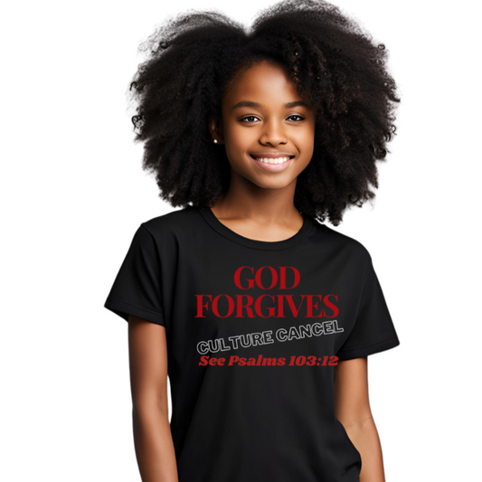 Youth Short Sleeve Unisex God Forgives  T-Shirt