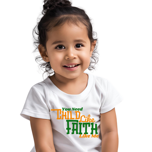 Toddler Short Sleeve Unisex  Child Like Faith T-Shirt