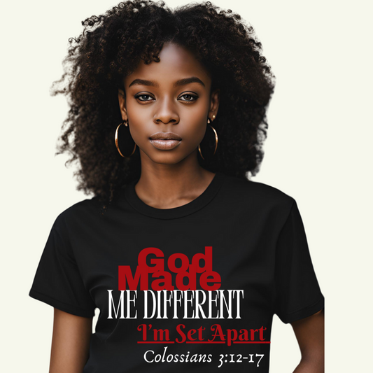 Youth Short Sleeve Unisex God Made Me Different T-SHIRT